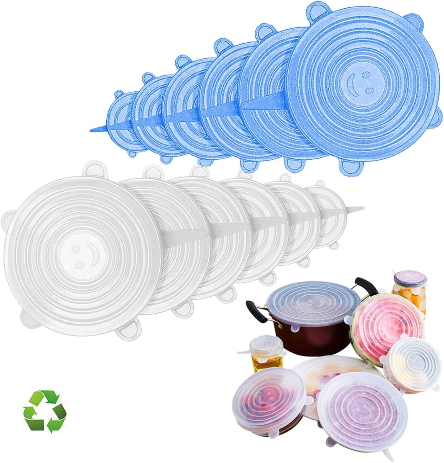 Zestaw 12 elastycznych silikonowych pokrywek uniwersalnych do misek