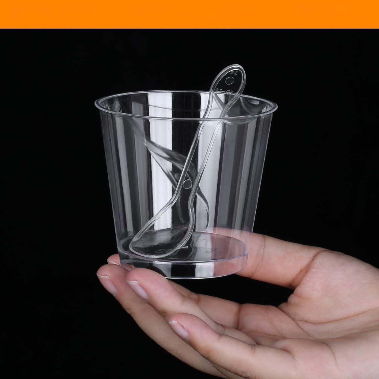 CoKeeSun Zestaw  Kubków Deserowych z Pokrywkami i Łyżeczkami, 200 ml