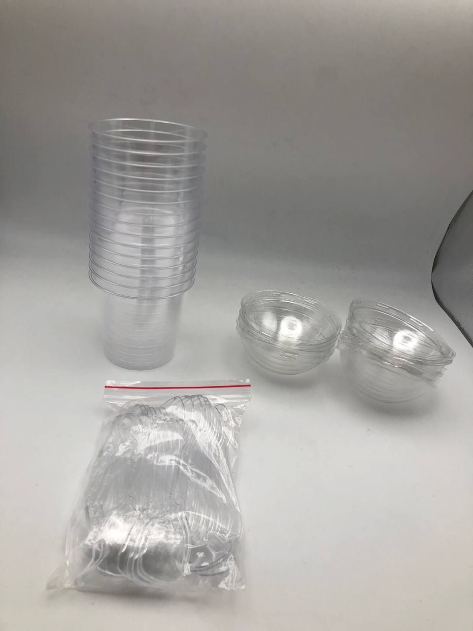 CoKeeSun Zestaw  Kubków Deserowych z Pokrywkami i Łyżeczkami, 200 ml