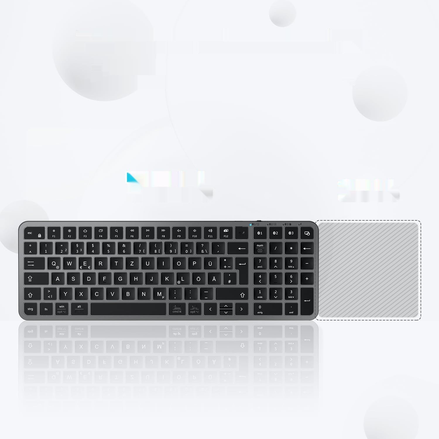 iClever Klawiatura Bluetooth Mac, Multi-Device, Easy-Switch, QWERTZ