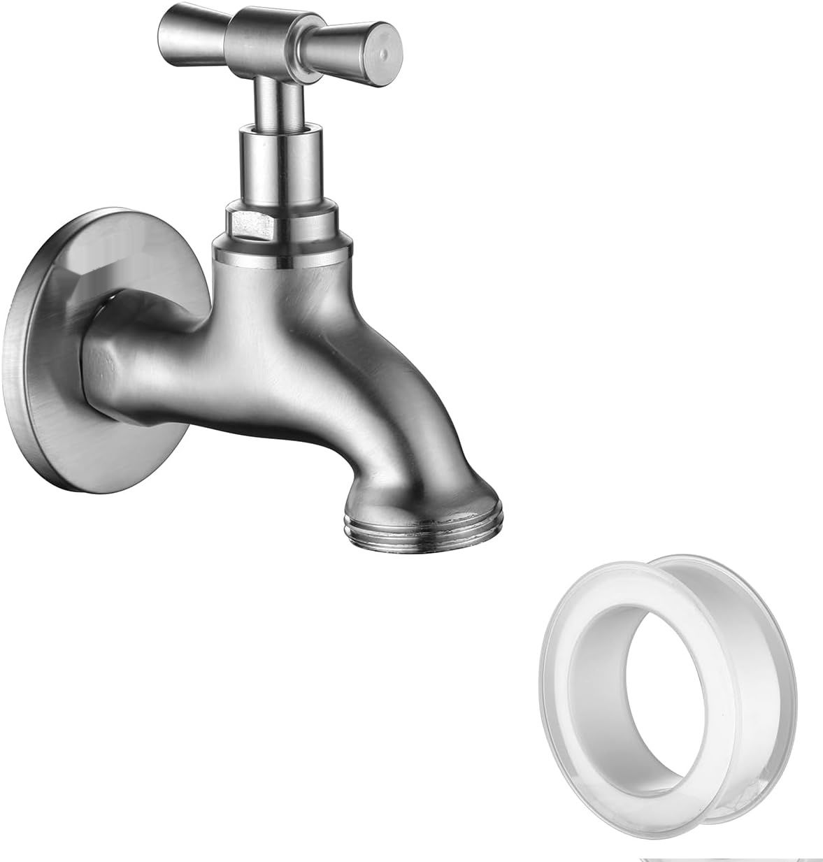 Tondiy Outlet Kran 1/2 cal SUS304 stal, matowy, z adapterem 3/4 cal.