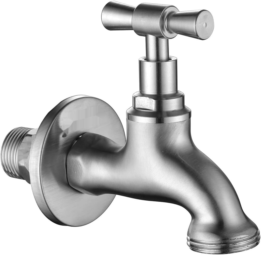 Tondiy Outlet Kran 1/2 cal SUS304 stal, matowy, z adapterem 3/4 cal.