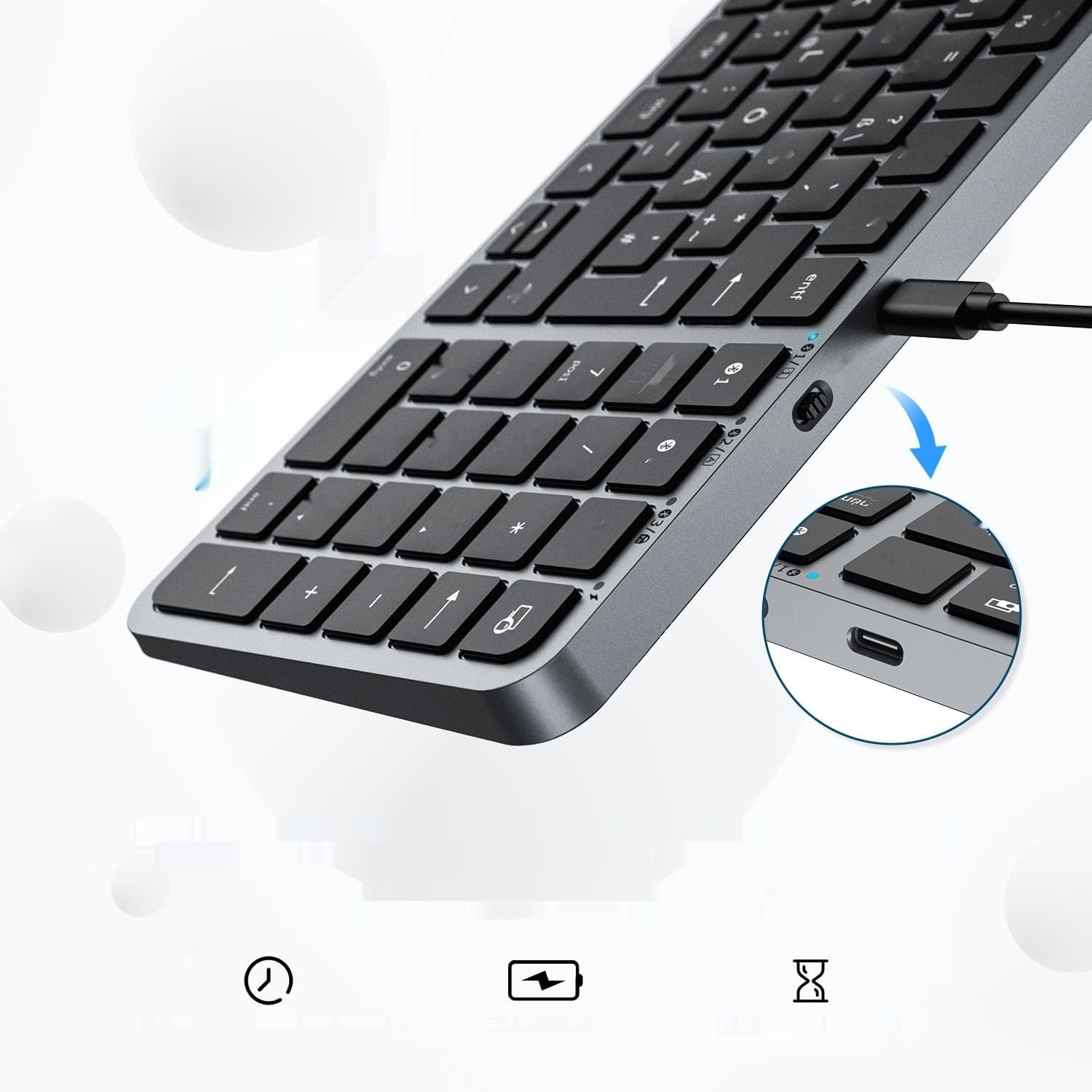 iClever Klawiatura Bluetooth Mac, Multi-Device, Easy-Switch, QWERTZ