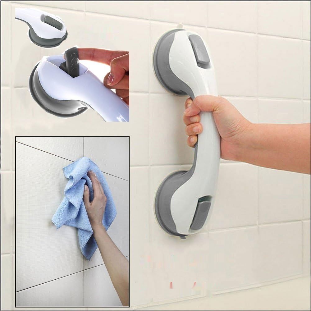 Qiu&#39;s dom 2 x Uchwyt z Próżniową Przyssawką, do Prysznica i Wanny (Szary)