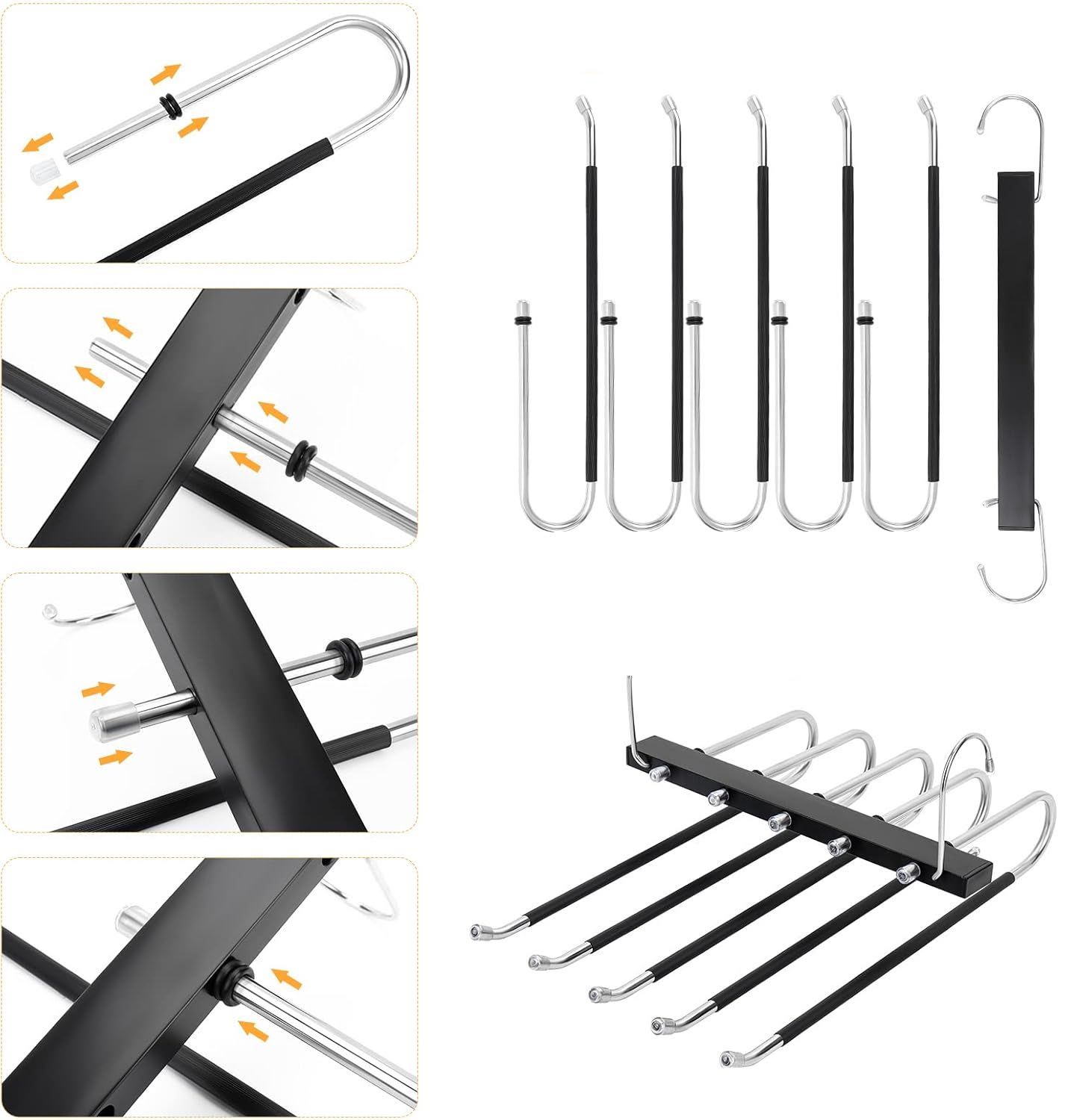 Wieszak na spodnie TAOPE, wieszaki na spodnie ze stali nierdzewnej