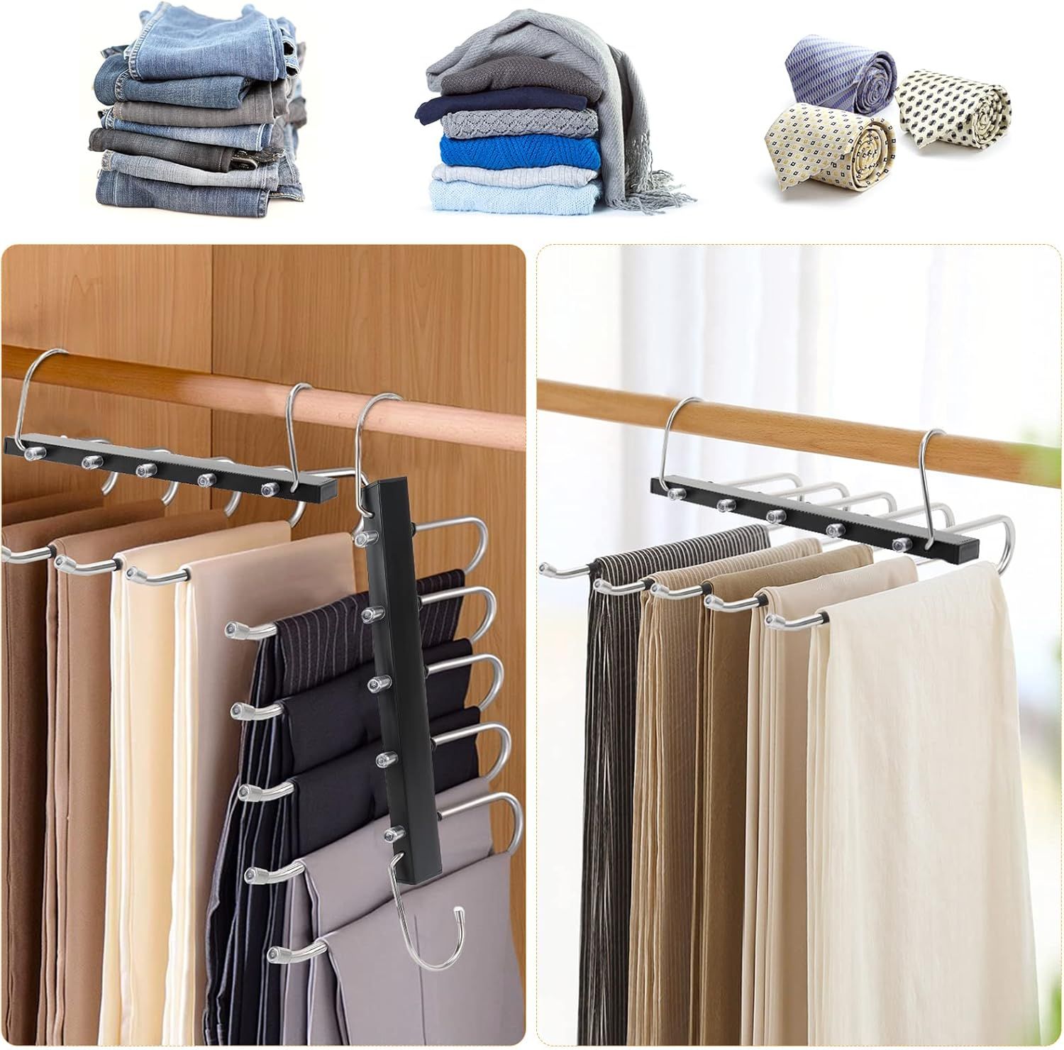 Wieszak na spodnie TAOPE, wieszaki na spodnie ze stali nierdzewnej