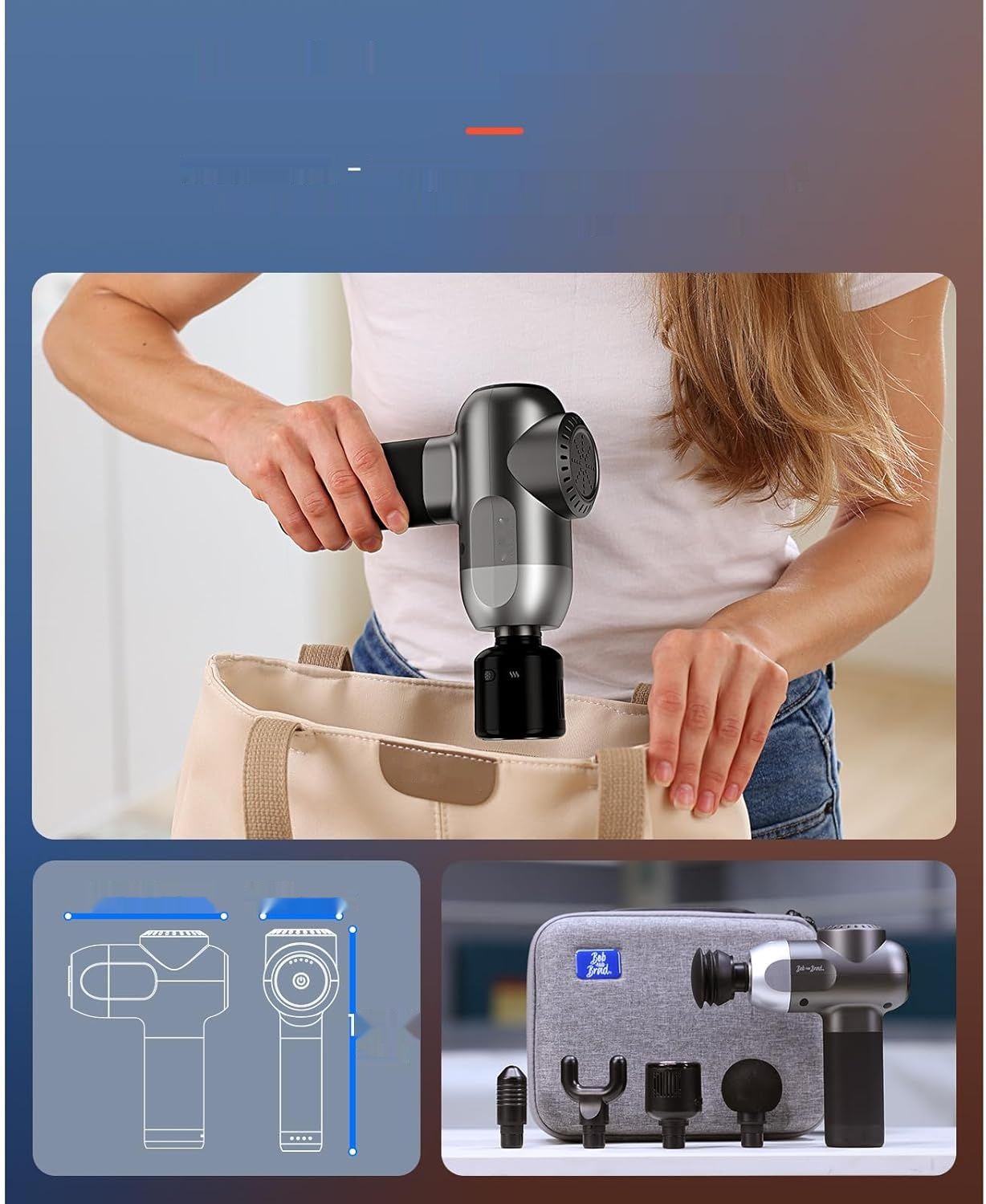 Pistolet Bob i Brad C2 Pro Masażer do głębokich tkanek, terapia cieplna