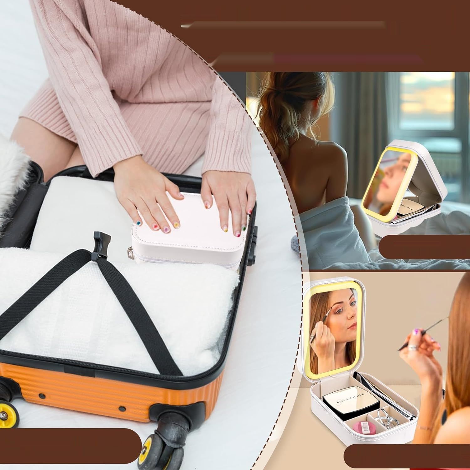 Kosmetyczka z podświetlanym lusterkiem