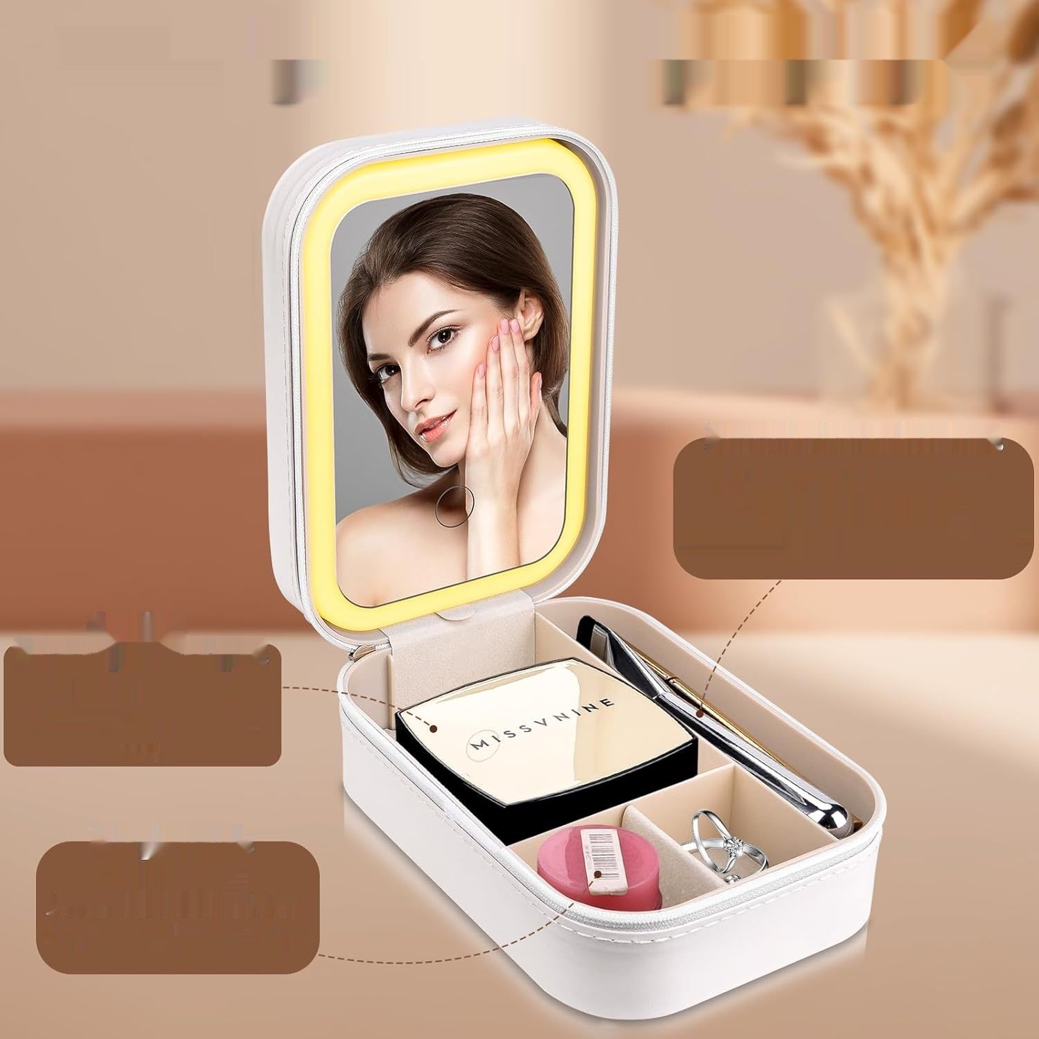 Kosmetyczka z podświetlanym lusterkiem