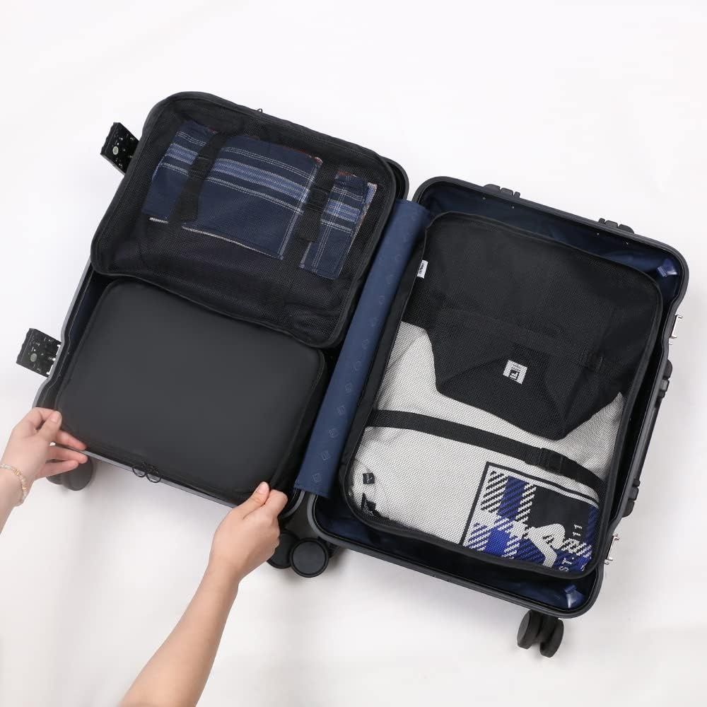 OSDUE Organizer do walizki, Zestaw 7 organizerów (Czarne)