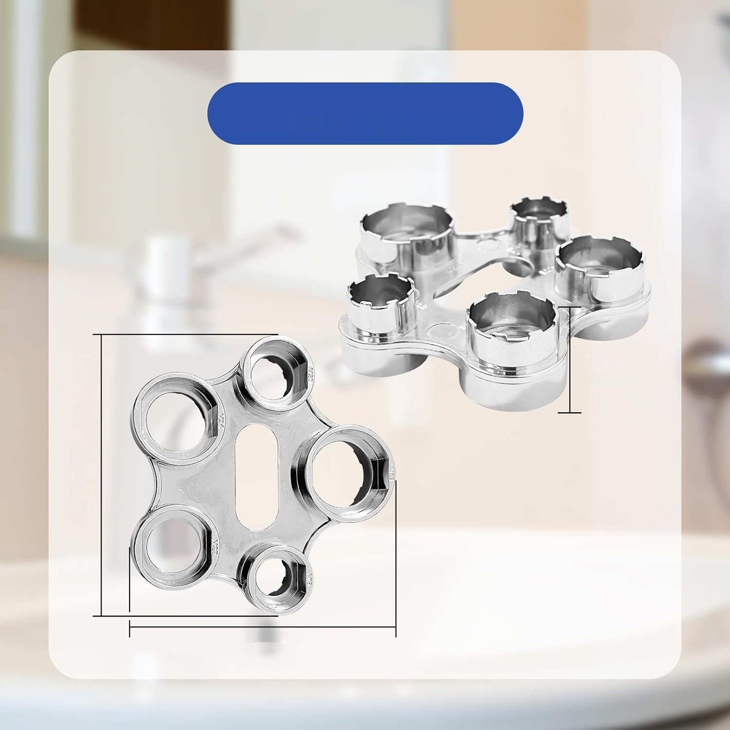 QILUCKY Klucz do montażu aeratora, 10 rozmiarów, stop cynku, srebrny