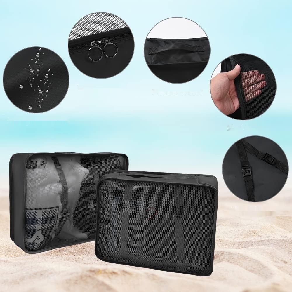 OSDUE Organizer do walizki, Zestaw 7 organizerów (Czarne)