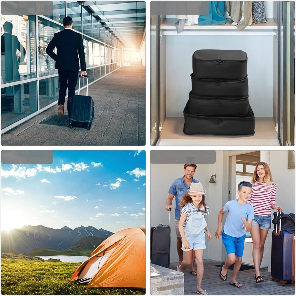 OSDUE Organizer do walizki, Zestaw 7 organizerów (Czarne)