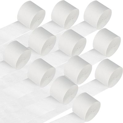 Biały Papier Krepowy do Dekoracji 12 rolek, 4,5 cm x 25 m