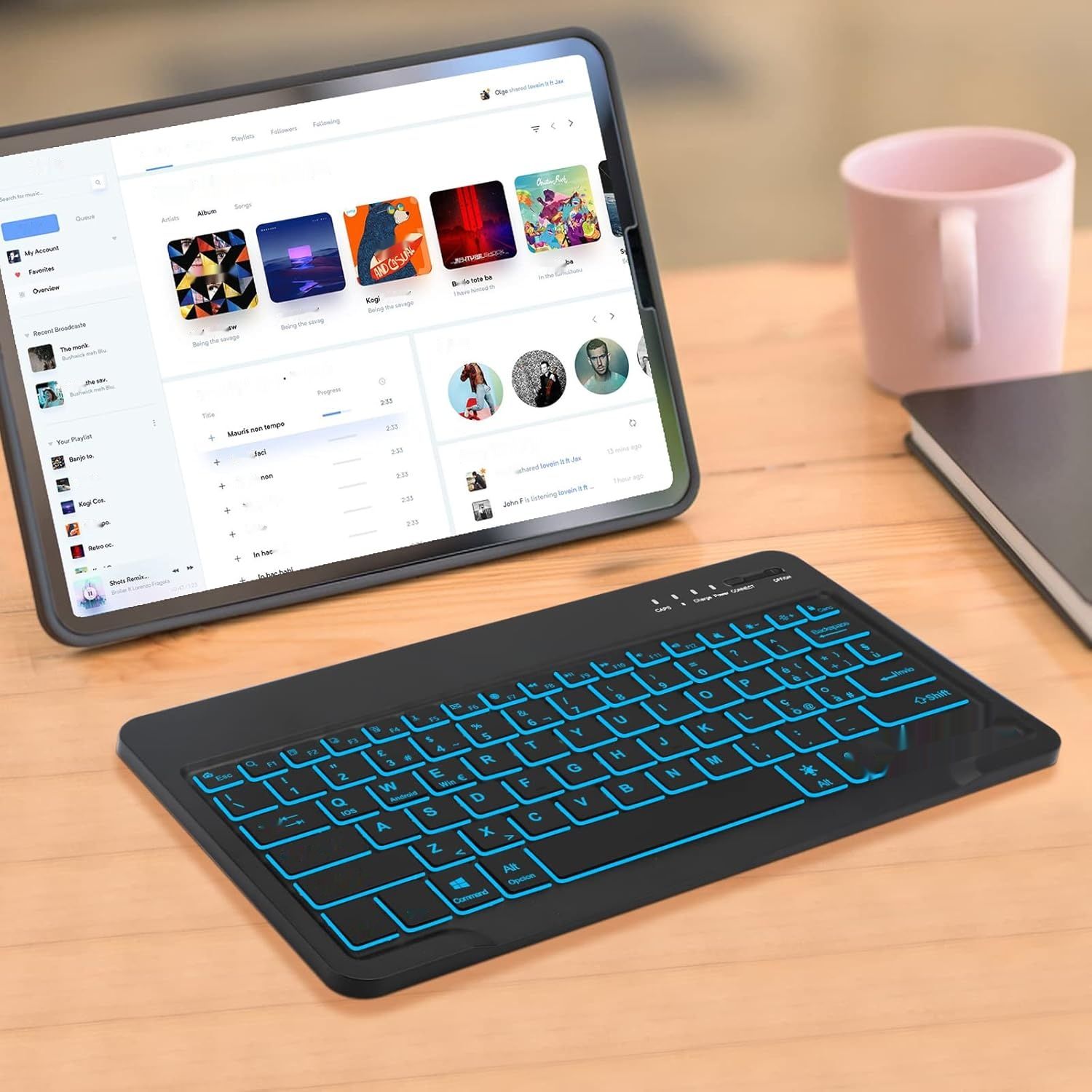 FOGARI Italiano Klawiatura Bluetooth Przenośna, Mini Podświetlana Klawiatura