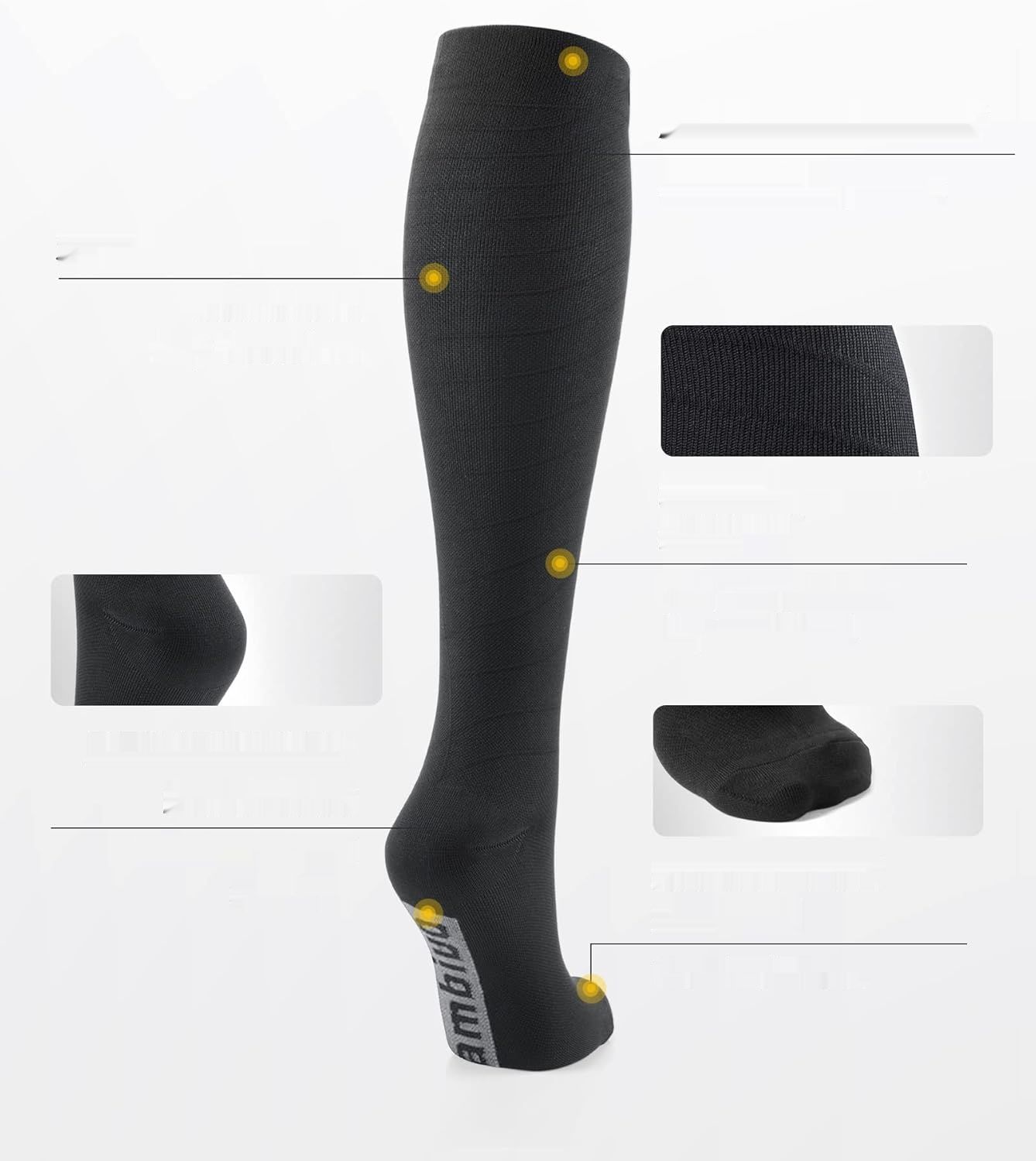 CAMBIVO 3 pary skarpet kompresyjnych, kolor szary, rozmiar XXL