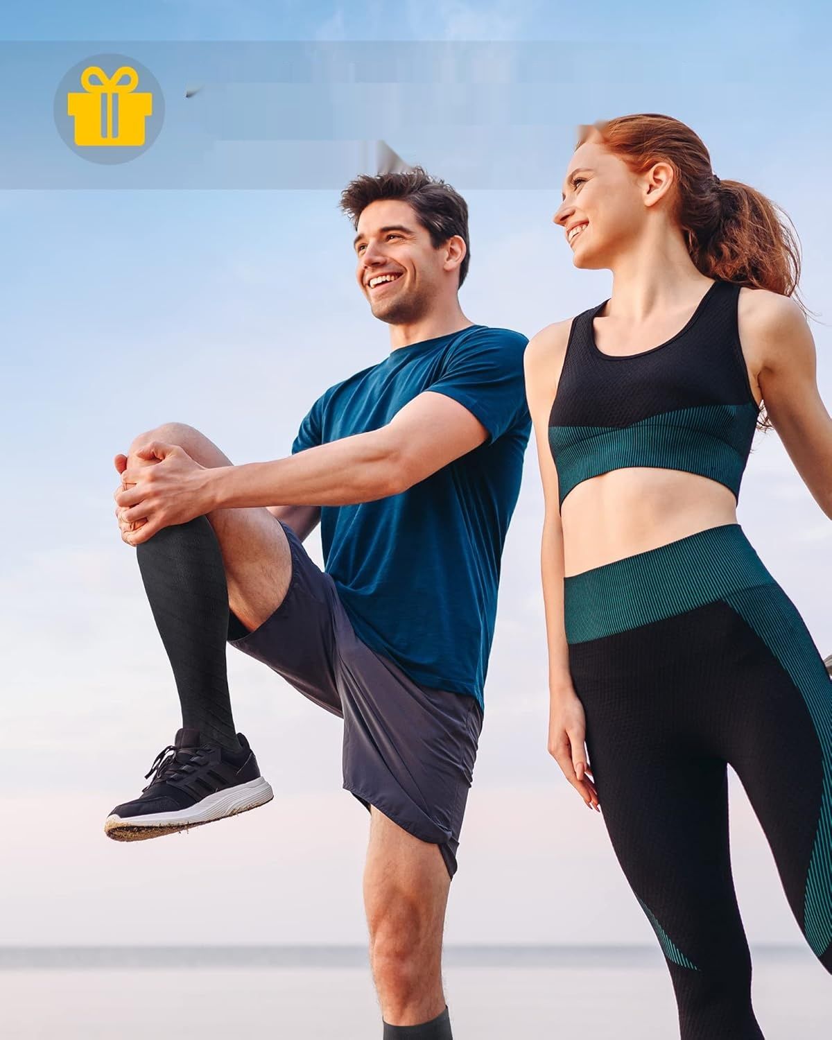 CAMBIVO 3 pary skarpet kompresyjnych, kolor szary, rozmiar XXL