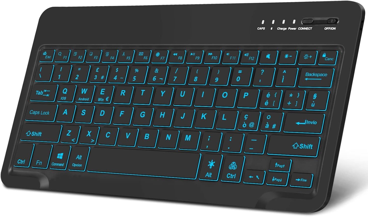 FOGARI Italiano Klawiatura Bluetooth Przenośna, Mini Podświetlana Klawiatura