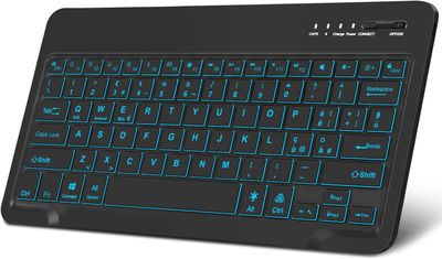 FOGARI Italiano Klawiatura Bluetooth Przenośna, Mini Podświetlana Klawiatura