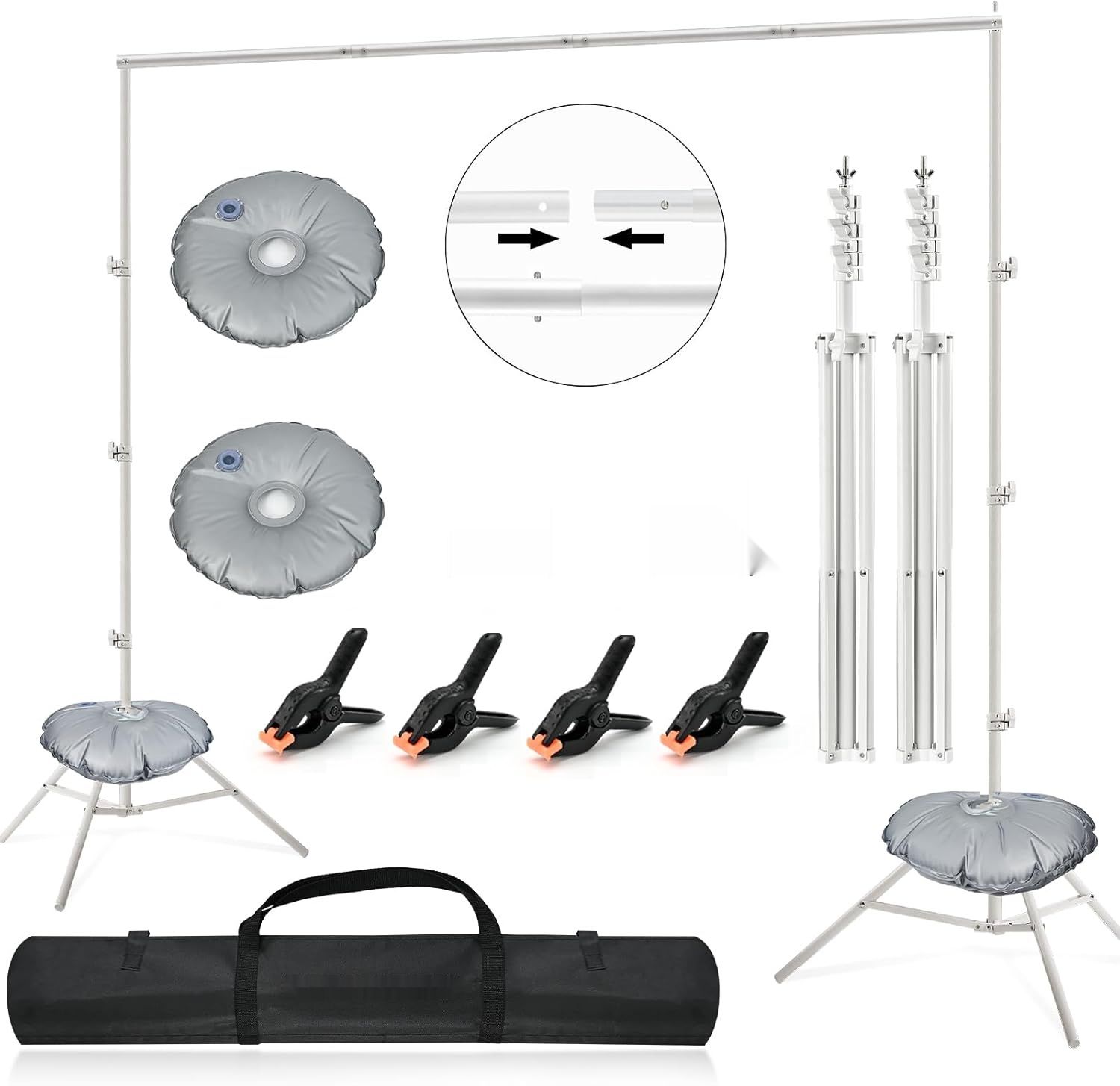 BENOISON Statyw do Tła Fotograficznego - 2,6 x 3 m Regulowany System Tła