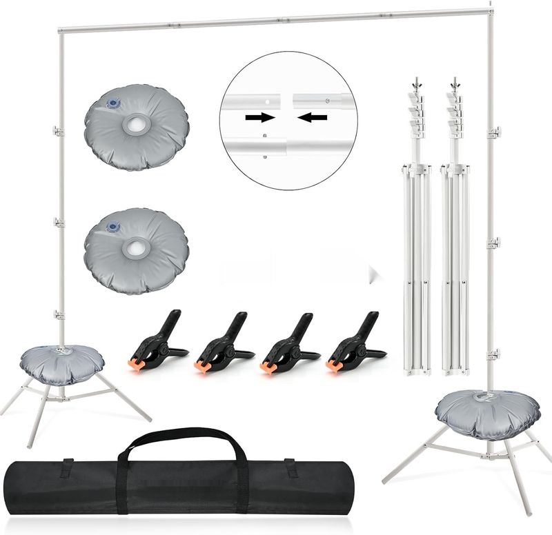 BENOISON Statyw do Tła Fotograficznego - 2,6 x 3 m Regulowany System Tła