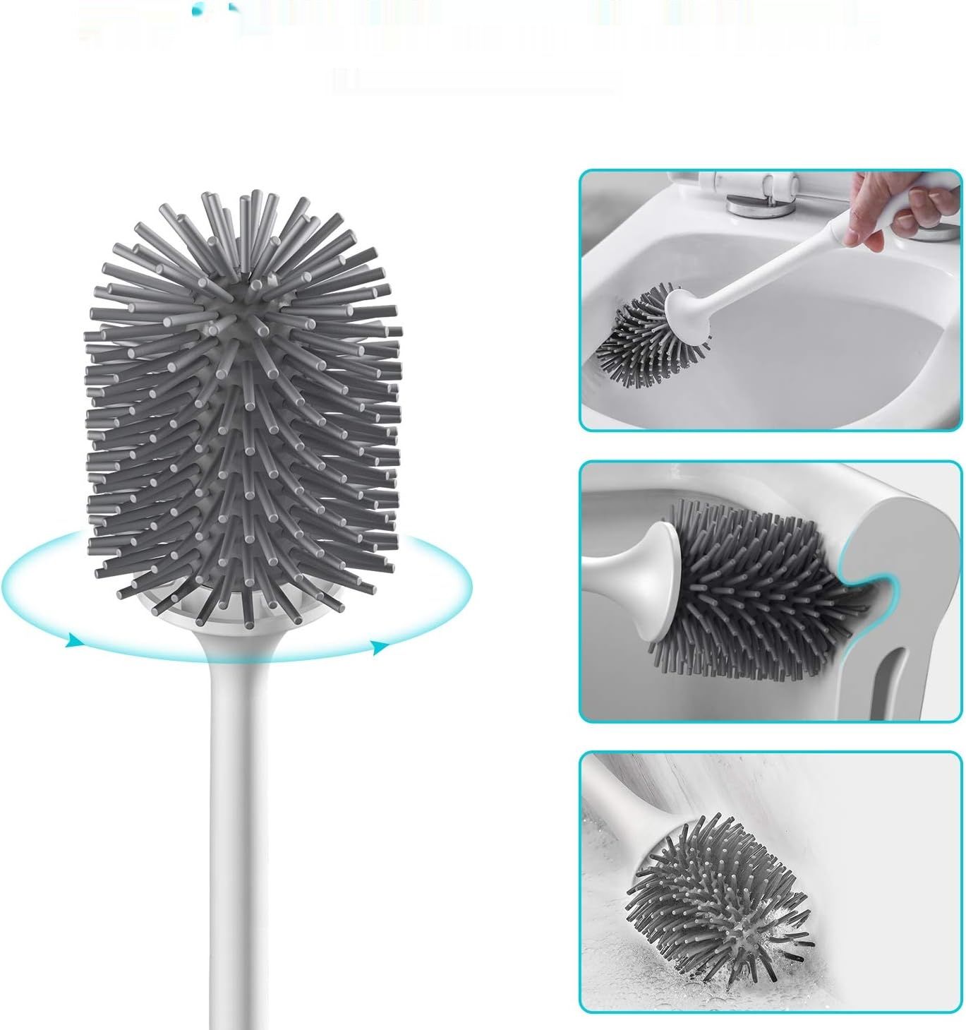 EWEIMA Szczotka do toalety, silikonowa, szybkoschnąca, antybakteryjna.