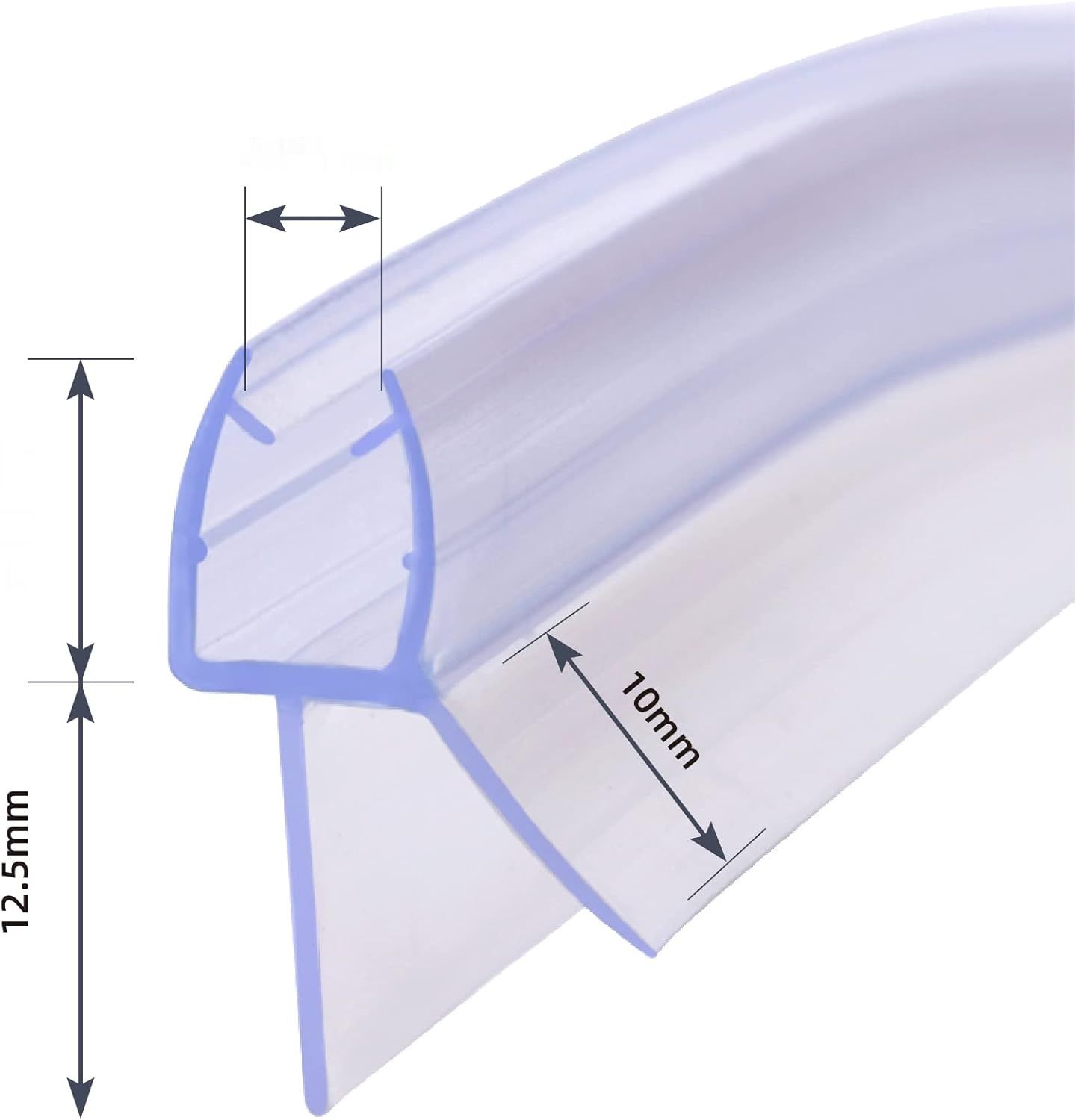 KOOBON Uszczelka prysznicowa wygięta, 2 x 60 cm, grubość szkła 6 mm