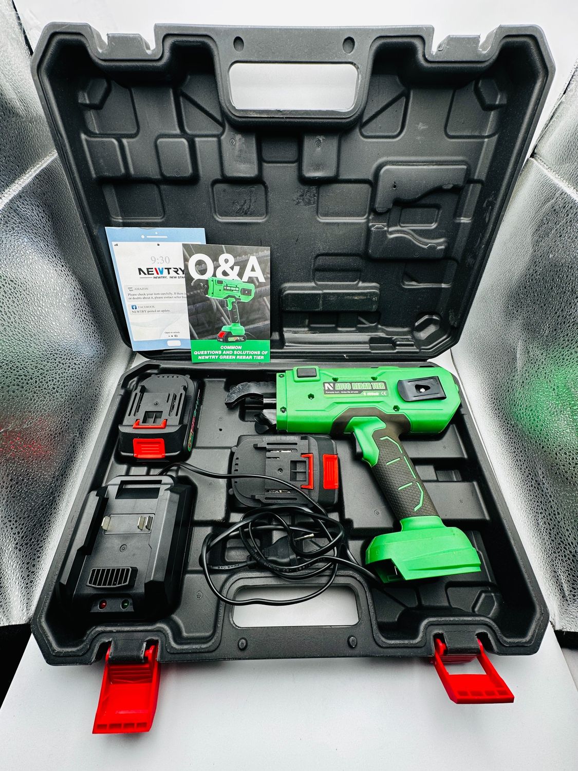 Uszkodzony NEWTRY Profesjonalne Automatyczne Szczypce do Wiązania Prętów Zbrojeniowych