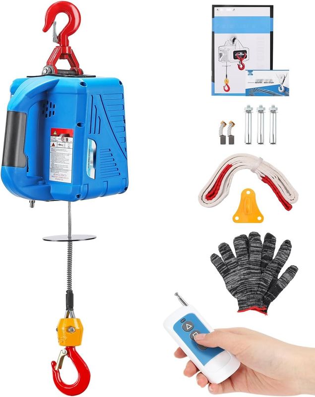 Uszkodzony NEWTRY Elektryczna Wciągarka 230 V z Bezprzewodowym Pilotem 500 kg