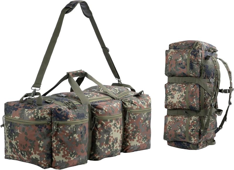 Backferry Duża torba wojskowa 100L, Camo Flecktarn, Plecak