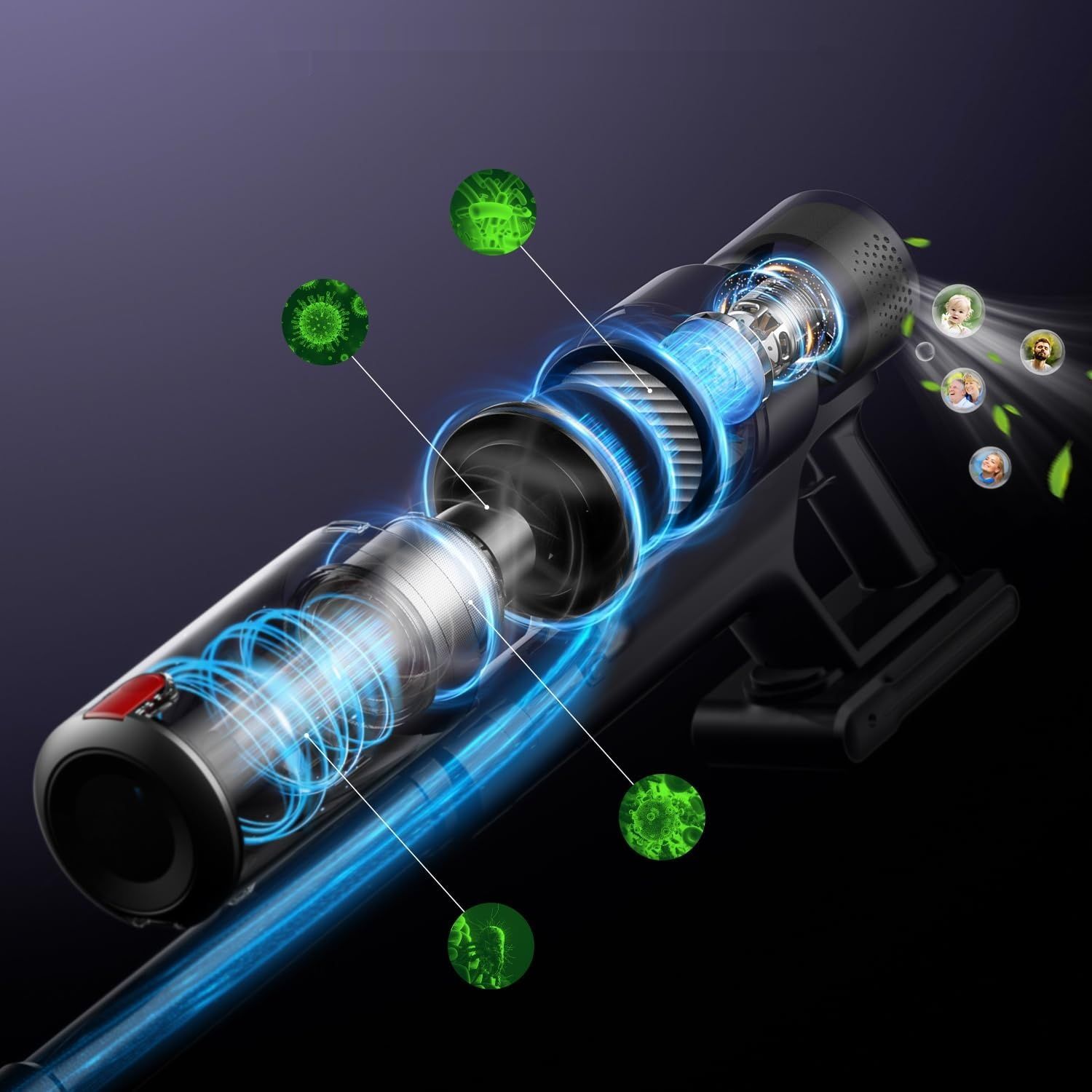 Avalsor Odkurzacz bezprzewodowy 45000 Pa/550 W/65 min, 1,5 l.