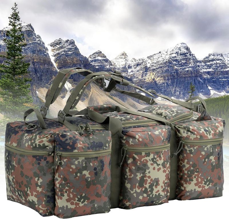 Backferry Duża torba wojskowa 100L, Camo Flecktarn, Plecak