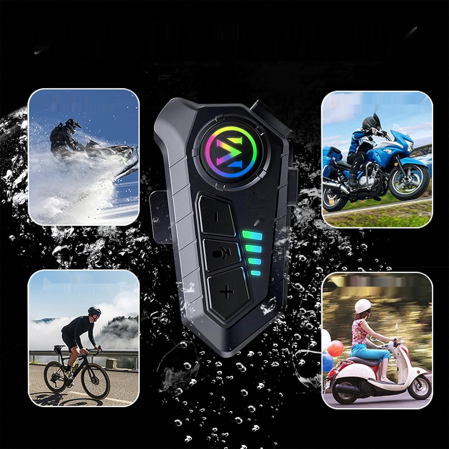 Zestaw słuchawkowy do hełmu motocyklowego Bluetooth z mikrofonem Interkom