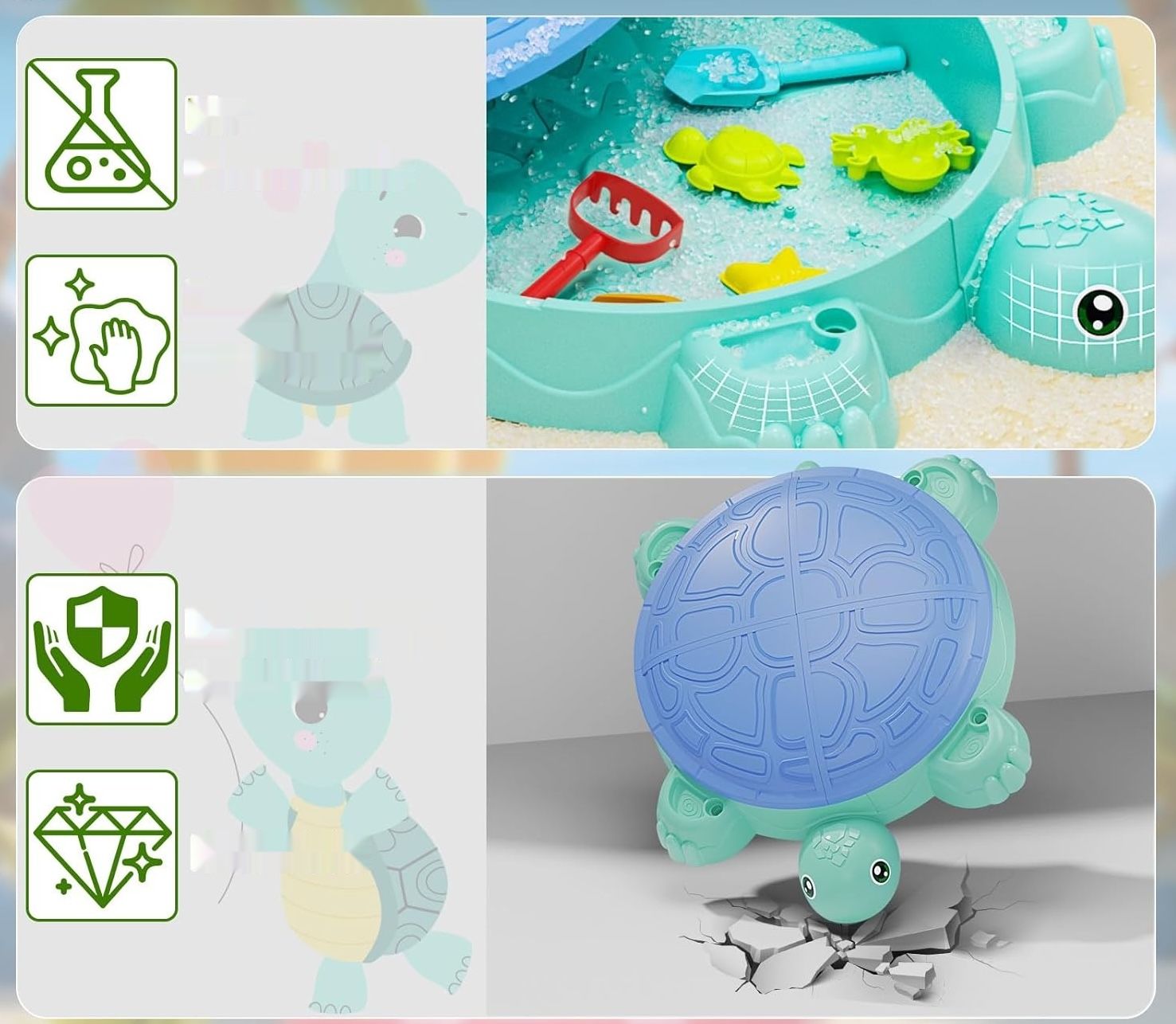 Tortuga Piaskownica dla Dzieci (Niebieski)