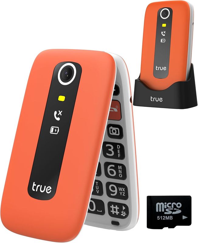 TRUE GSM Senior Telefon Komórkowy, S70, Jasny Pomarańczowy