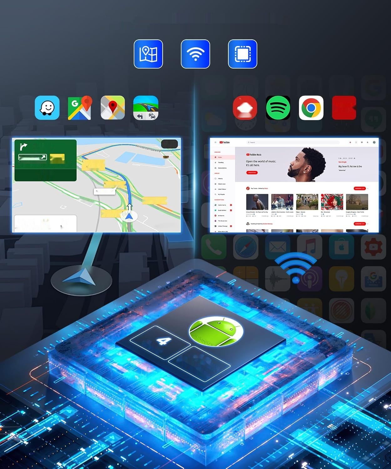 2G+64G Bezprzewodowy Carplay Android 13 Radio Samochodowe do Mercedes Benz