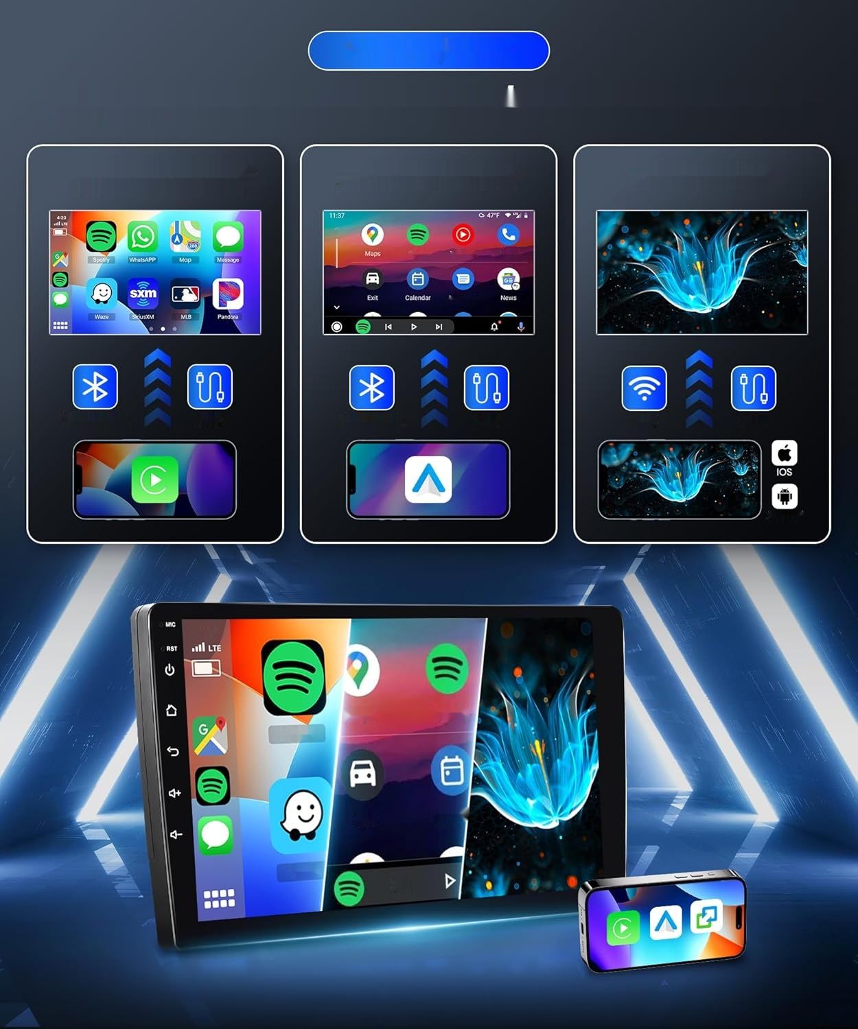 2G+64G Bezprzewodowy Carplay Android 13 Radio Samochodowe do Mercedes Benz