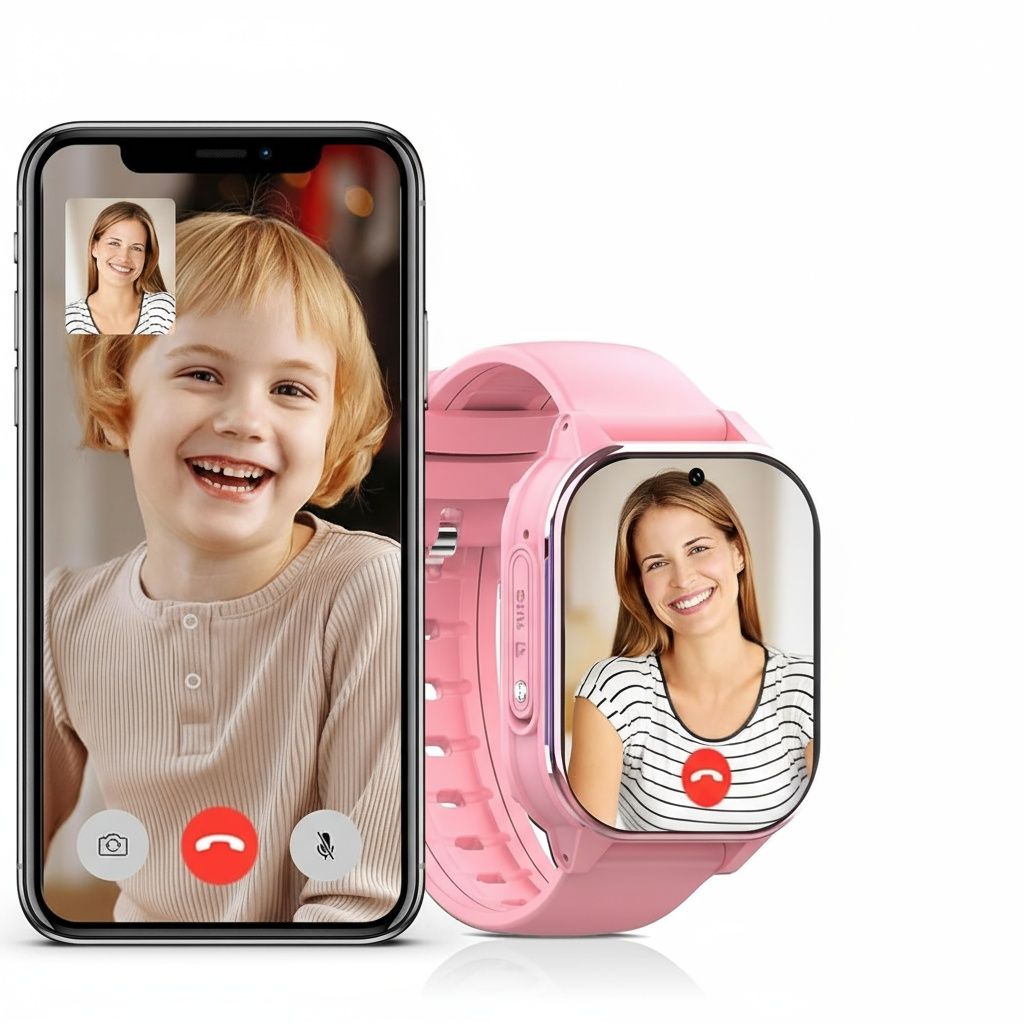 PTHTECHUS Smartwatch dla dzieci, GPS/4G, wifi/Bluetooth, F-różowy