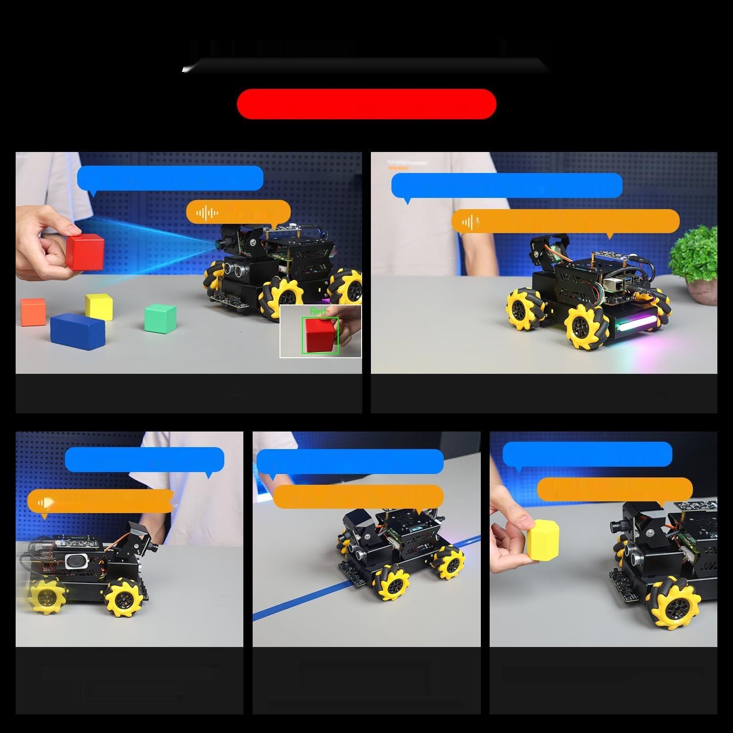 Yahboom Zestaw Samochodowy Robot dla RPi-5 Wspiera Ros2 Humble Version