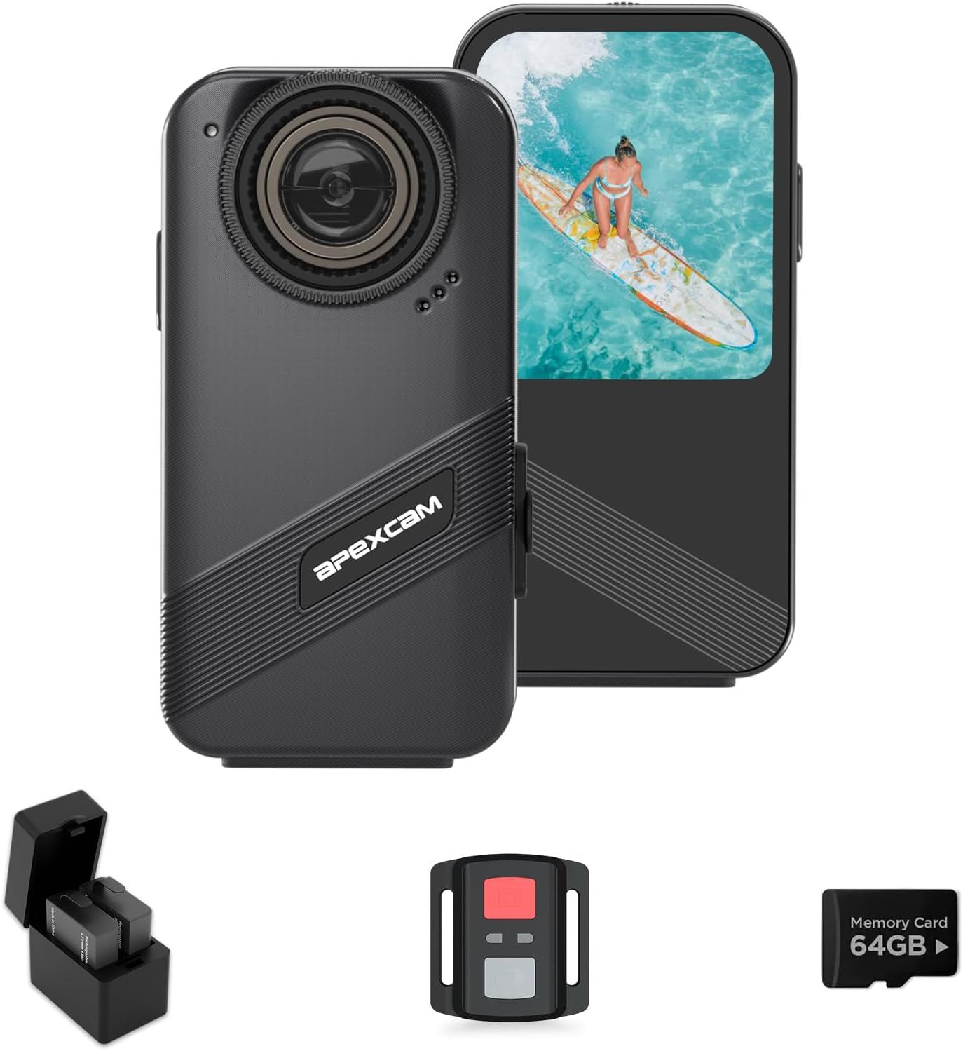 Apexcam K20 Kamera sportowa 4K60FPS 48MP WiFi 8X Zoom EIS.
