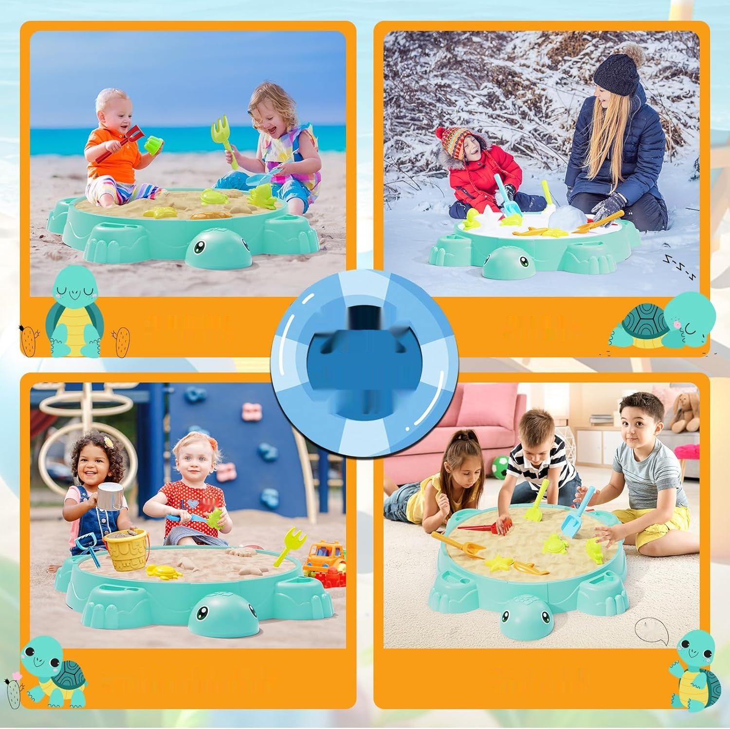 Tortuga Piaskownica dla Dzieci (Niebieski)