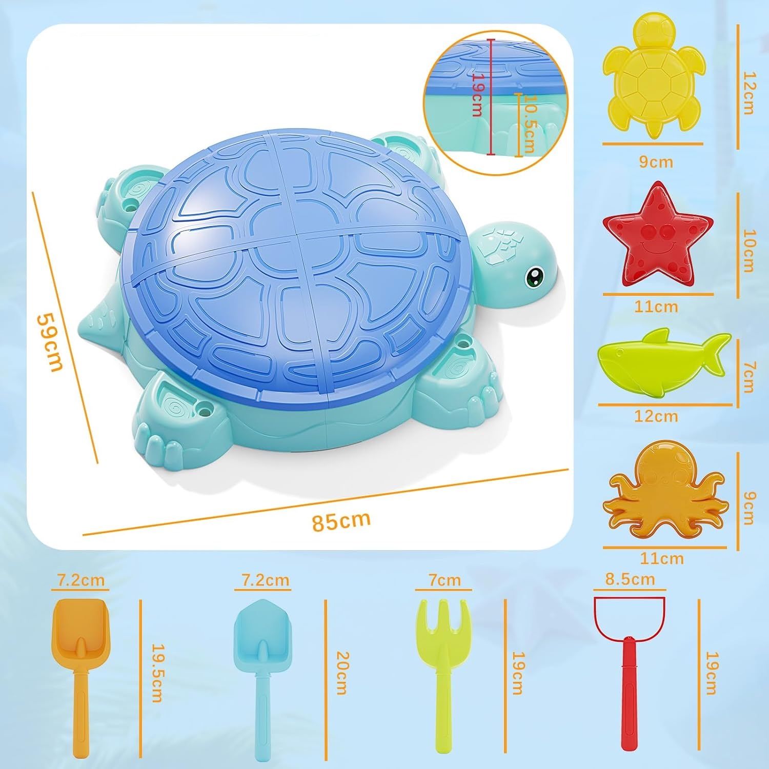 Tortuga Piaskownica dla Dzieci (Niebieski)