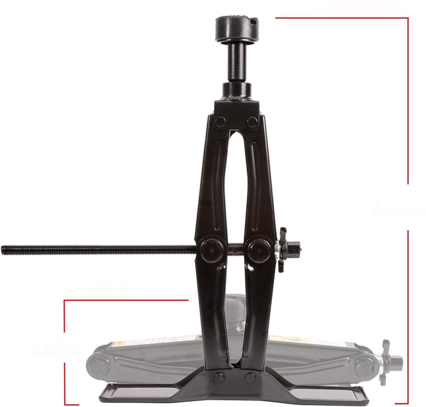 Podnośnik nożycowy, udźwig 1,8 tony, maks. wysokość 419 mm.