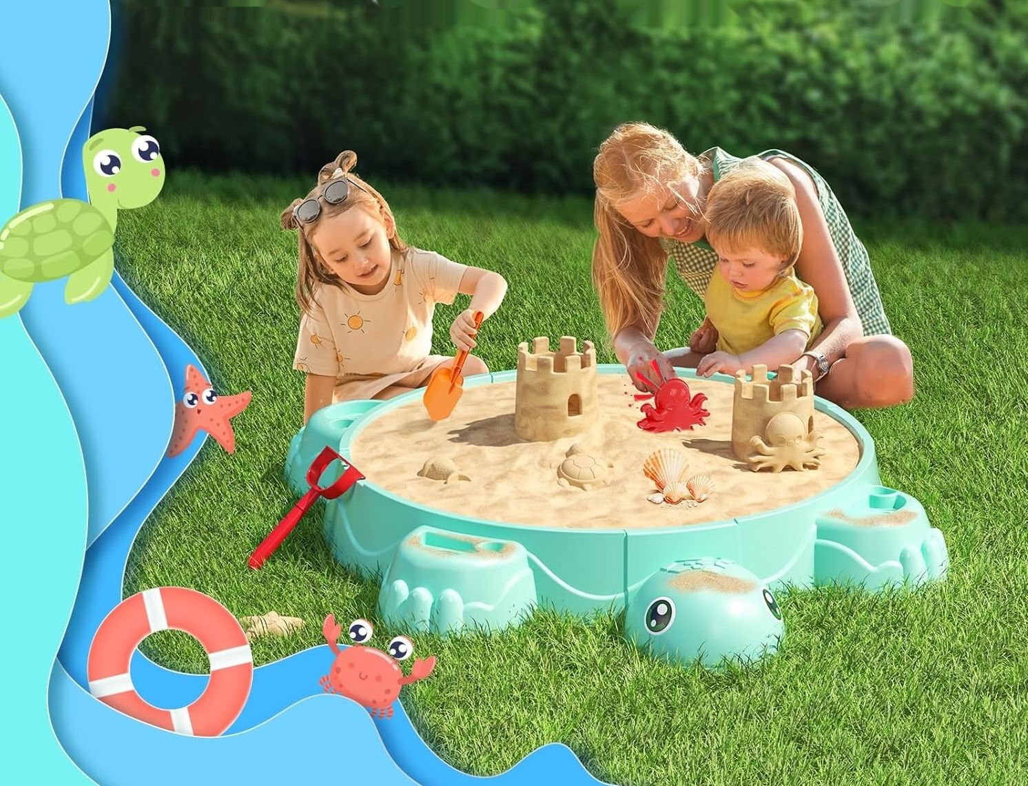 Tortuga Piaskownica dla Dzieci (Niebieski)