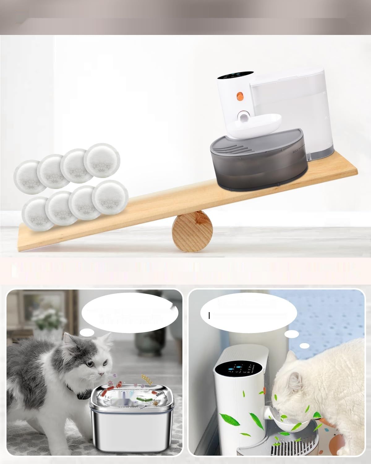 Fontana dla kotów GOYJOY, ultra cicha, 3 l