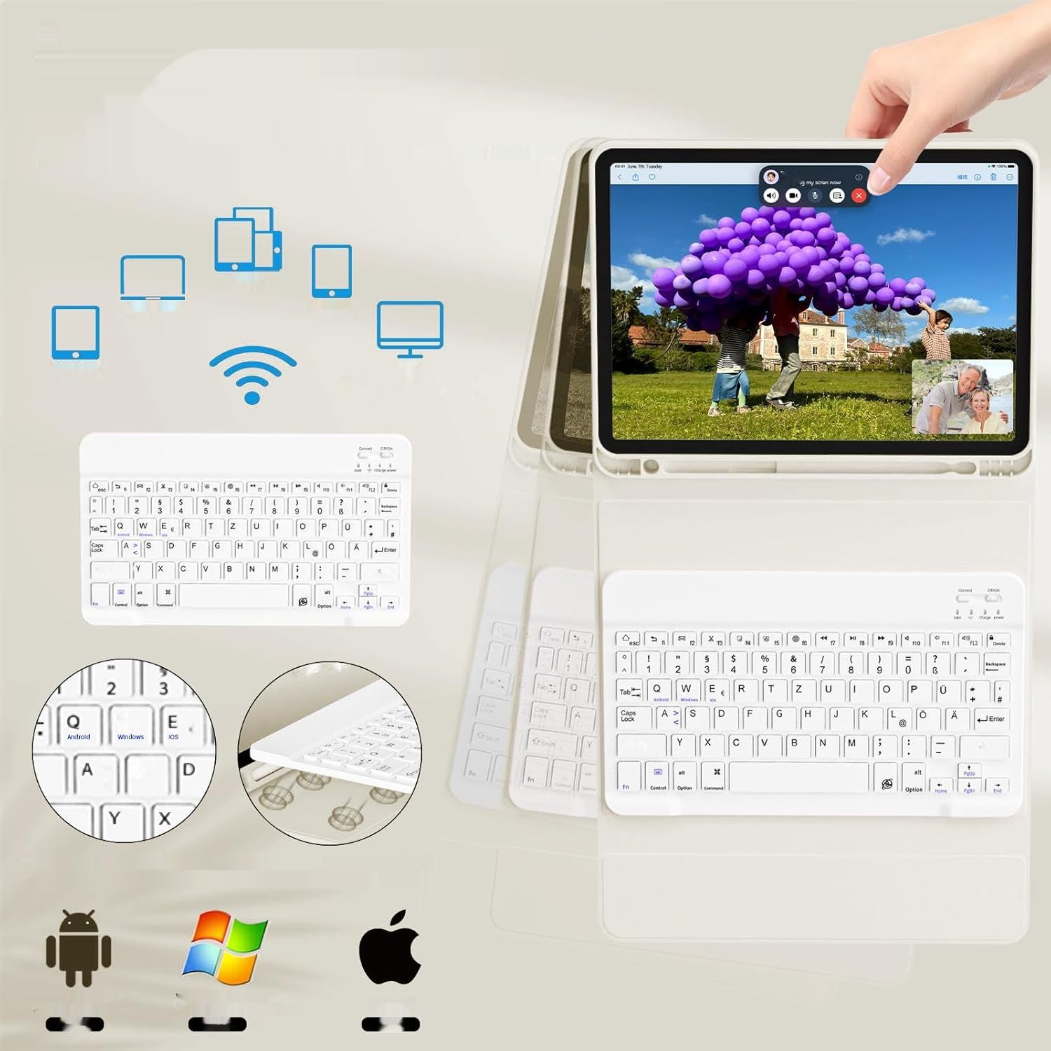 ZOYU Etui z klawiaturą do iPad Air 11 cali (2025/2024) i 10,9 cali (2022/2020)