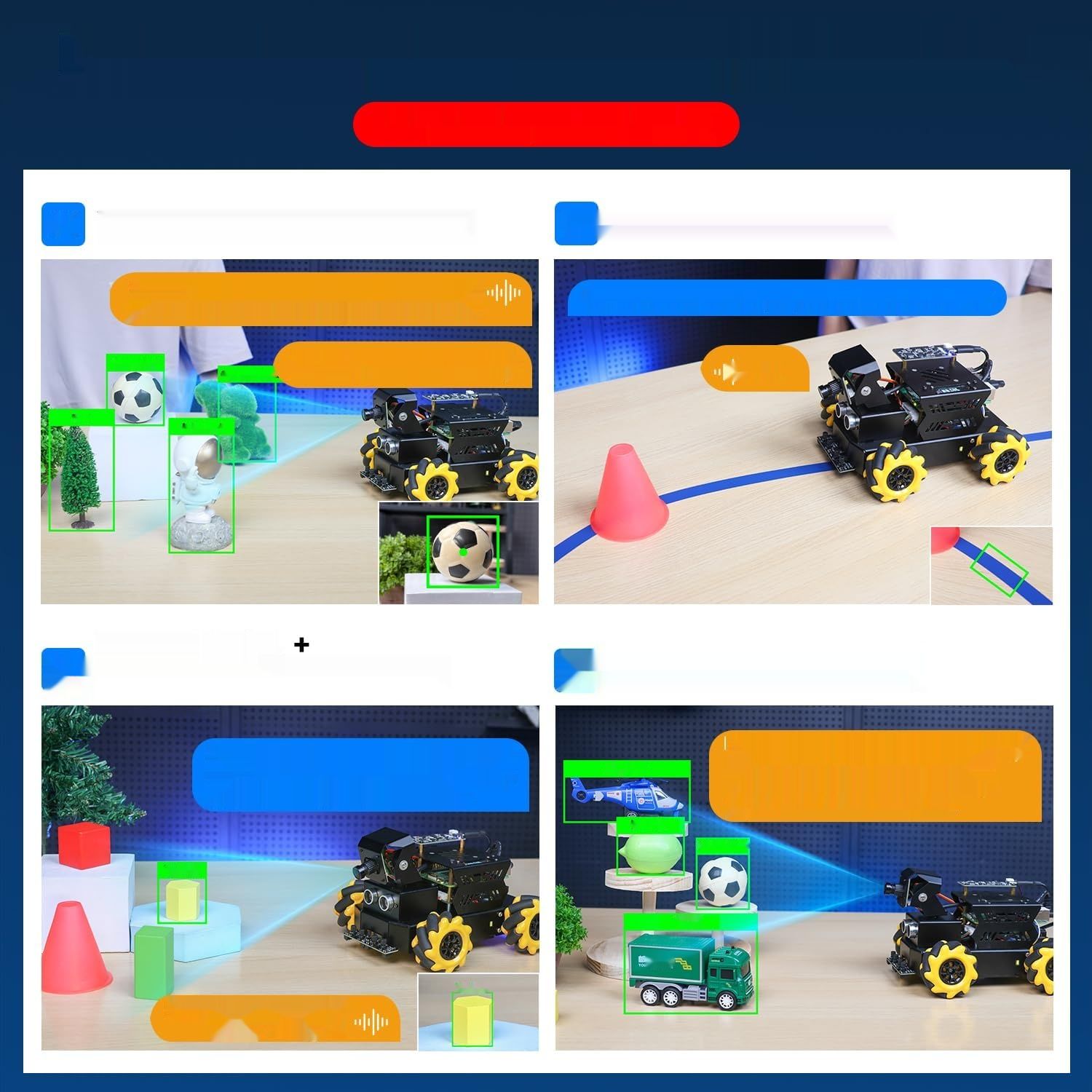 Yahboom Zestaw Samochodowy Robot dla RPi-5 Wspiera Ros2 Humble Version