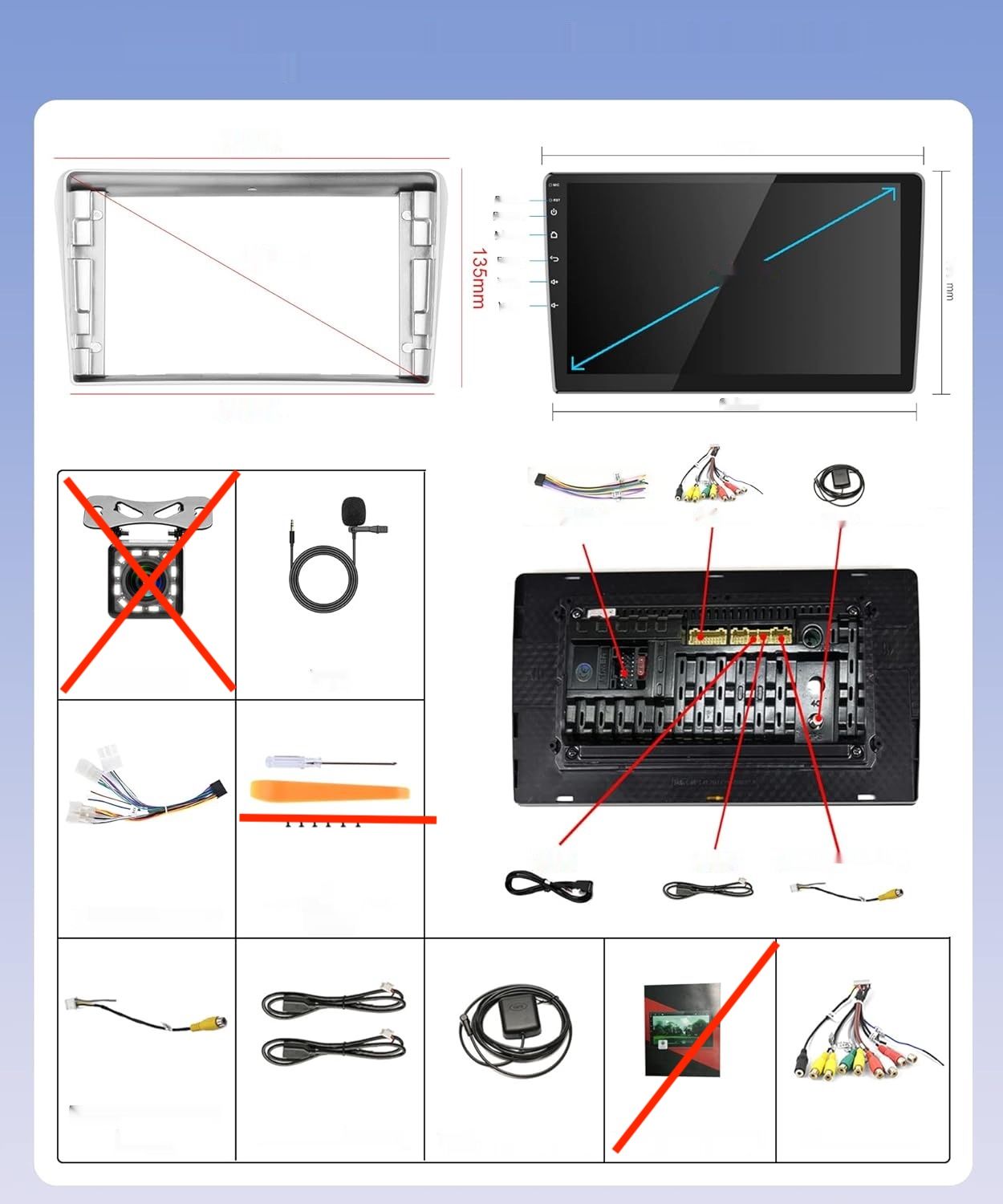 Rimoody Autoradio 2 Din z GPS Navi dla Toyota Avensis 2002-2008