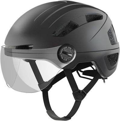 Kask rowerowy z magnetycznym wizjerem, zdejmowaną osłoną, czarny