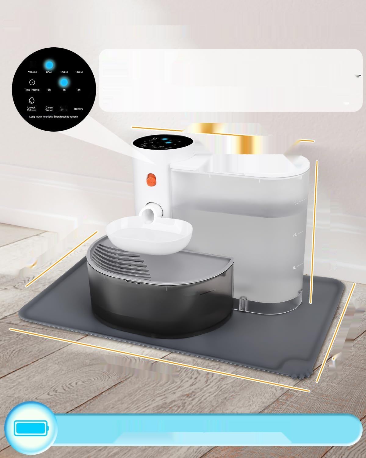 Fontana dla kotów GOYJOY, ultra cicha, 3 l